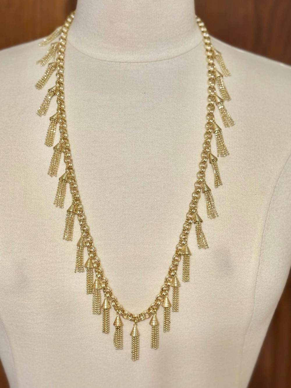 Gold Tassel Drop Long Necklace - Women's Jewelry
